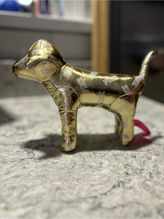 PINK Victoria's Secret Other - PINK Victoria's Secret Gold Dog Plush 2014